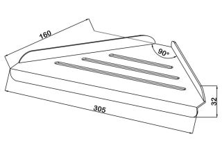 Полка угловая Swedbe Attribut 9802 30см хром